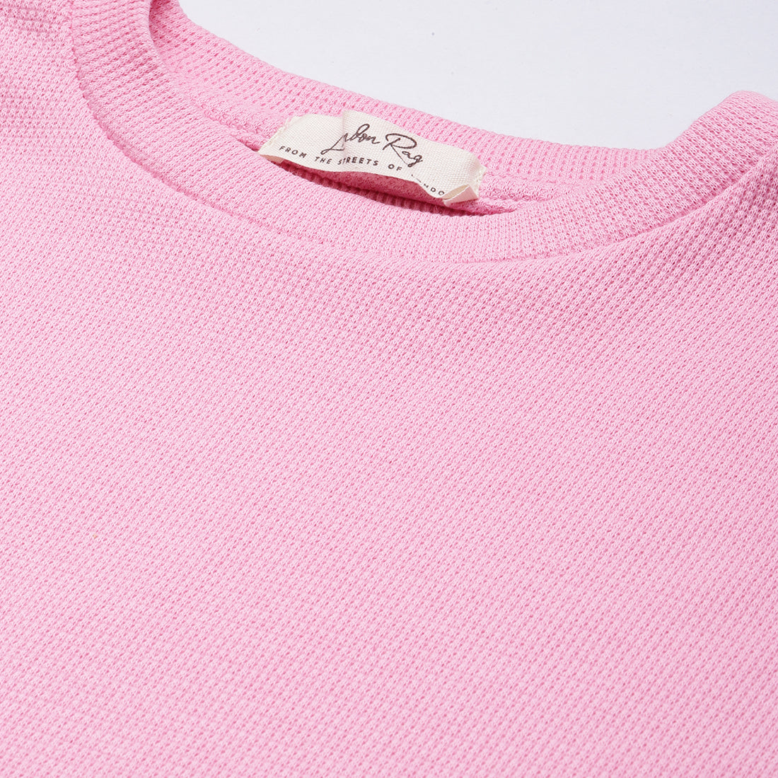 crew neck rib knit top#color_pink