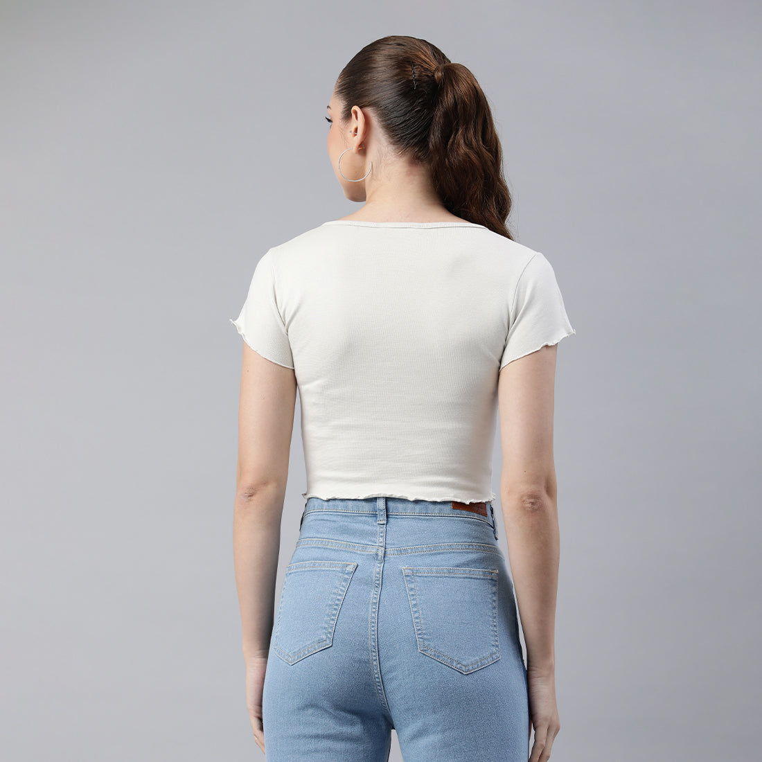 v neck rib knit top#color_beige