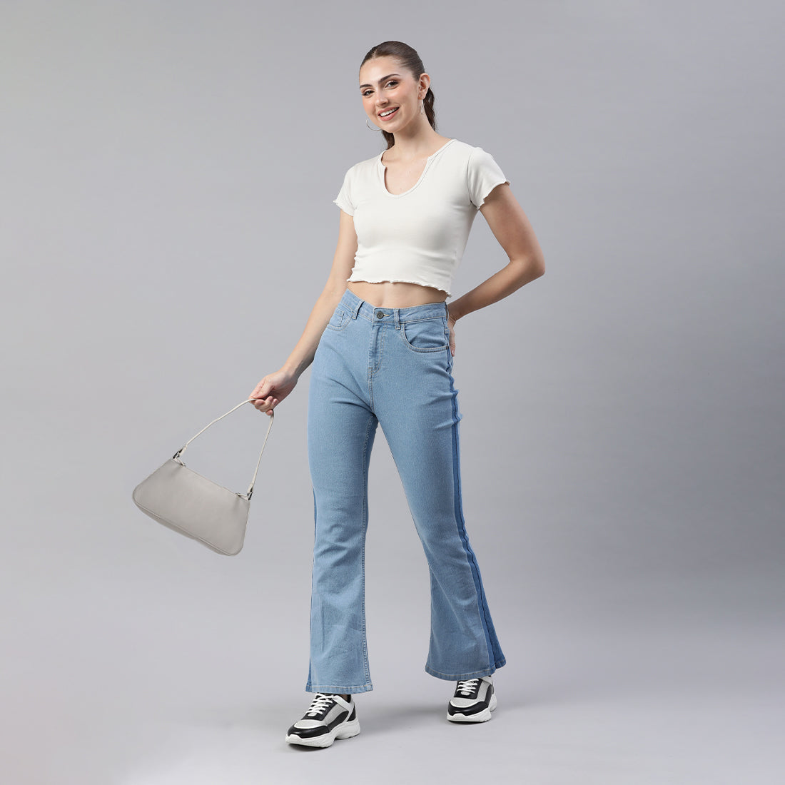 v neck rib knit top#color_beige