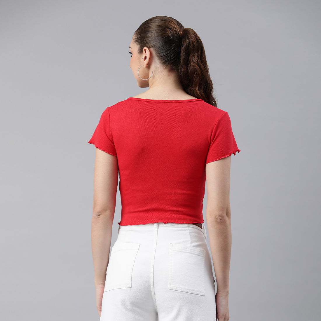 v neck rib knit top#color_red