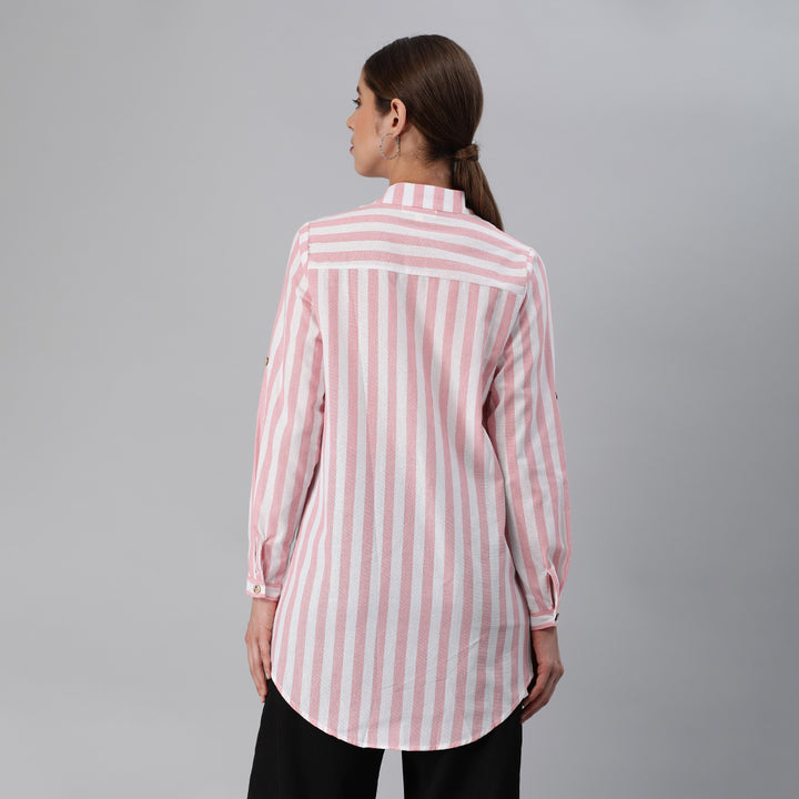 striped long sleeve shirt#color_pink