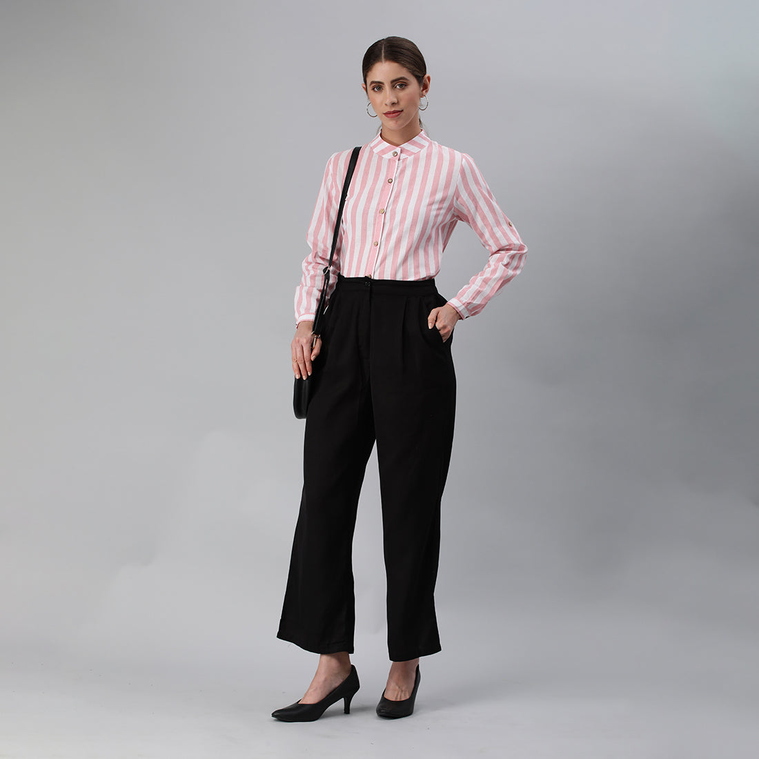 striped long sleeve shirt#color_pink