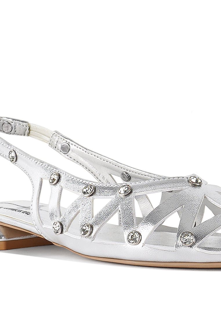 Women Diamante Embellished Slingback Sandals