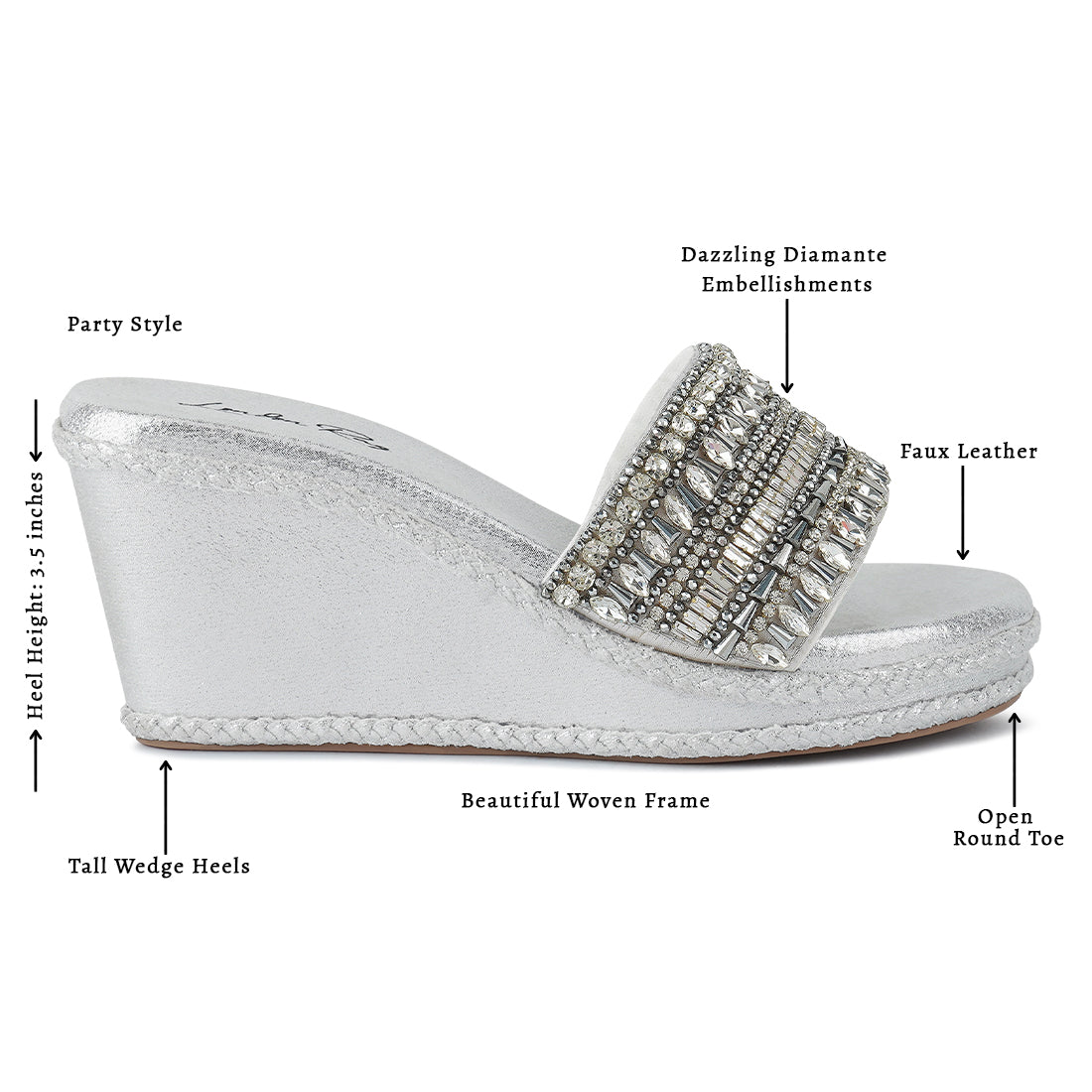 diamante embellished wedge sandals#color_silver