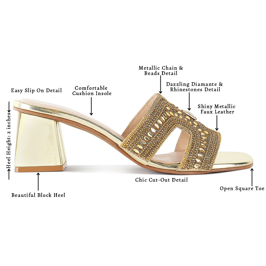 women embellished block heels#color_gold
