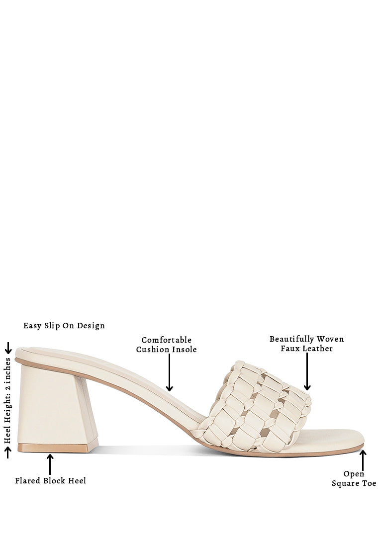 Woven Strap Detail Slip-On Sandals