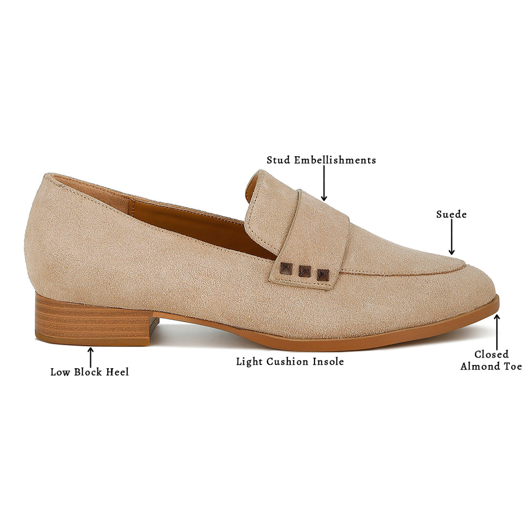 studded suede loafers#color_sand