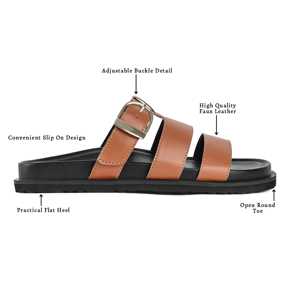 women strappy faux leather slip on flats#color_tan