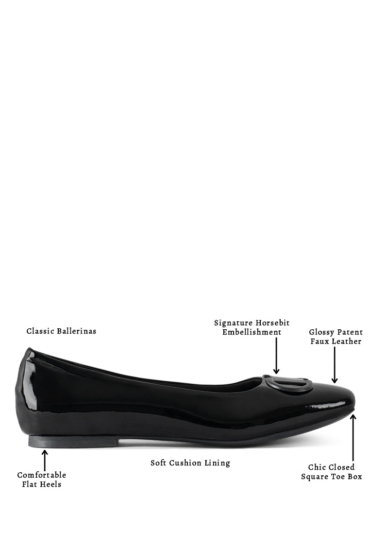 Women Pin Buckle Glitter Flat Ballerina