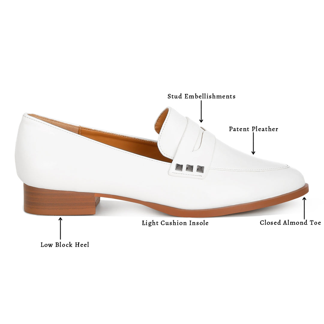 patent pleather penny loafers#color_off-white