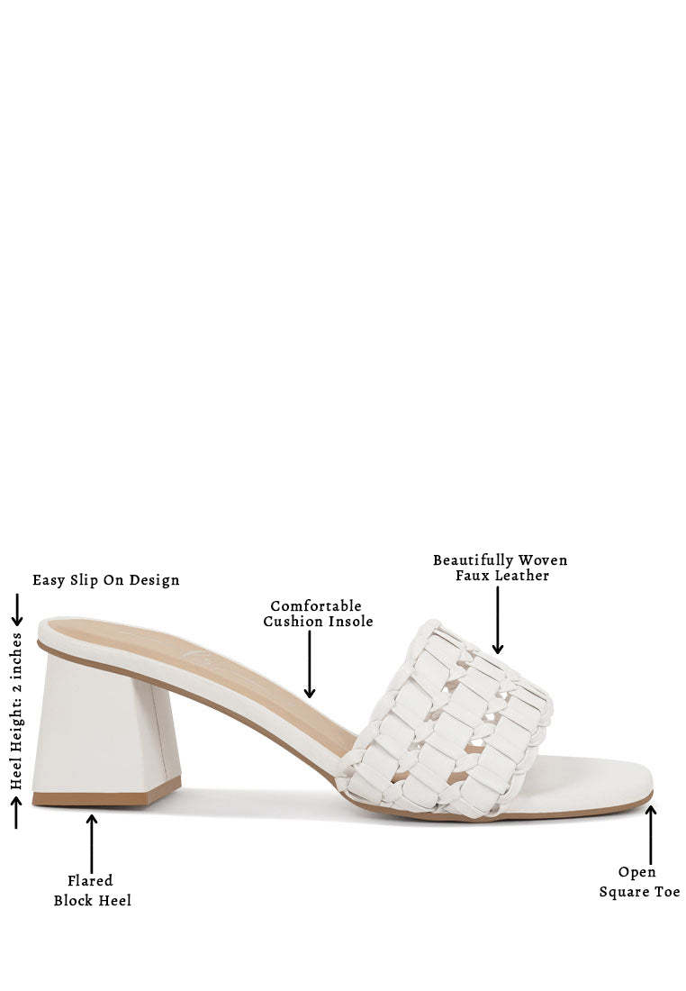 Woven Strap Detail Slip-On Sandals