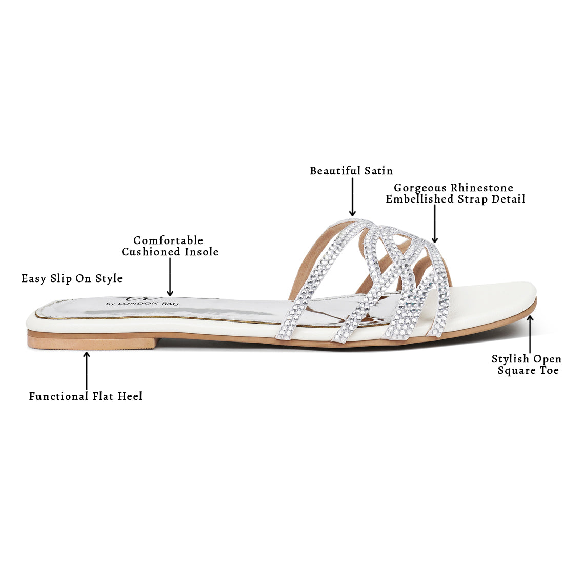 women rhinestone-embellished slip-on flats#color_white