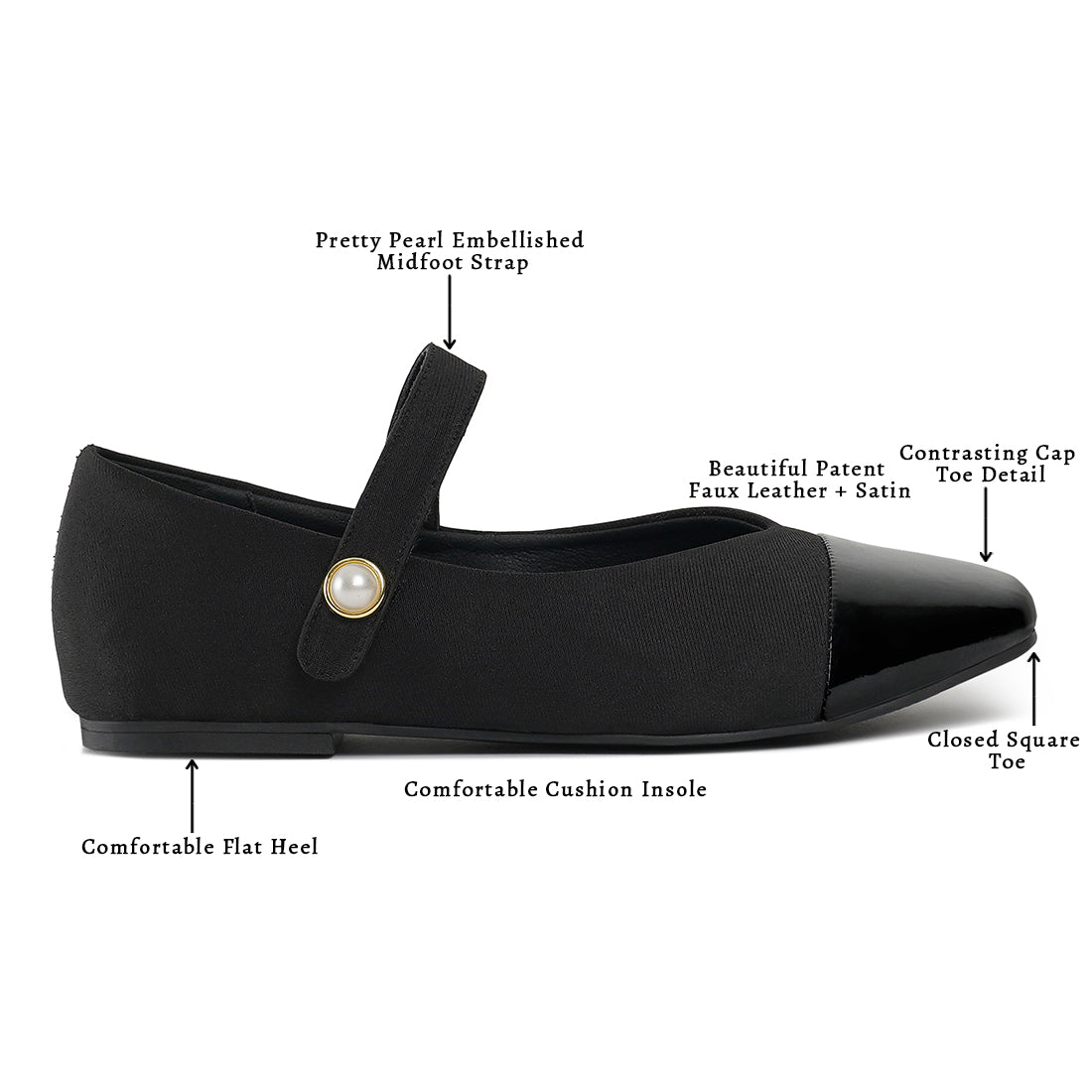 square toe mary jane ballerinas#color_black