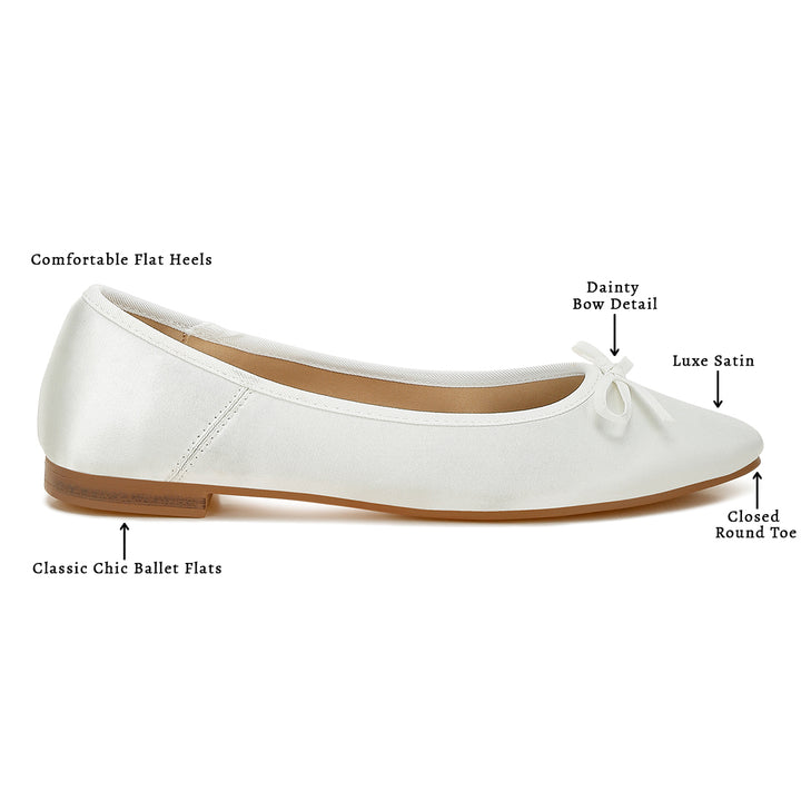 satin bow embellished ballerinas#color_white