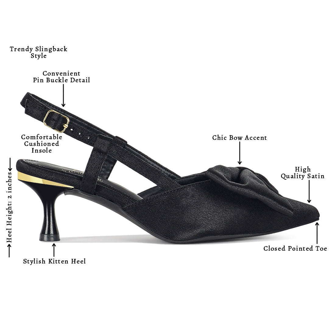 london rag women bow detail slingback sandals#color_black