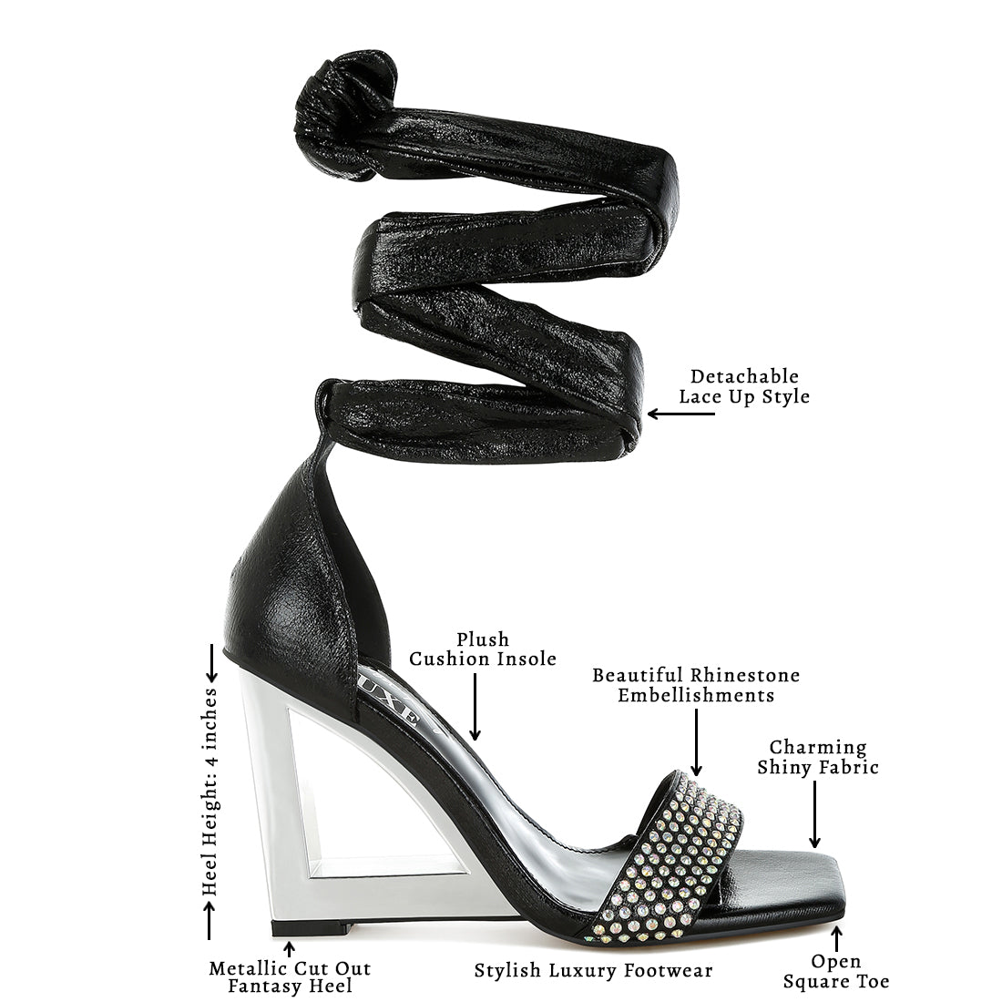 rhinestone studded lace-up fantasy heels#color_black