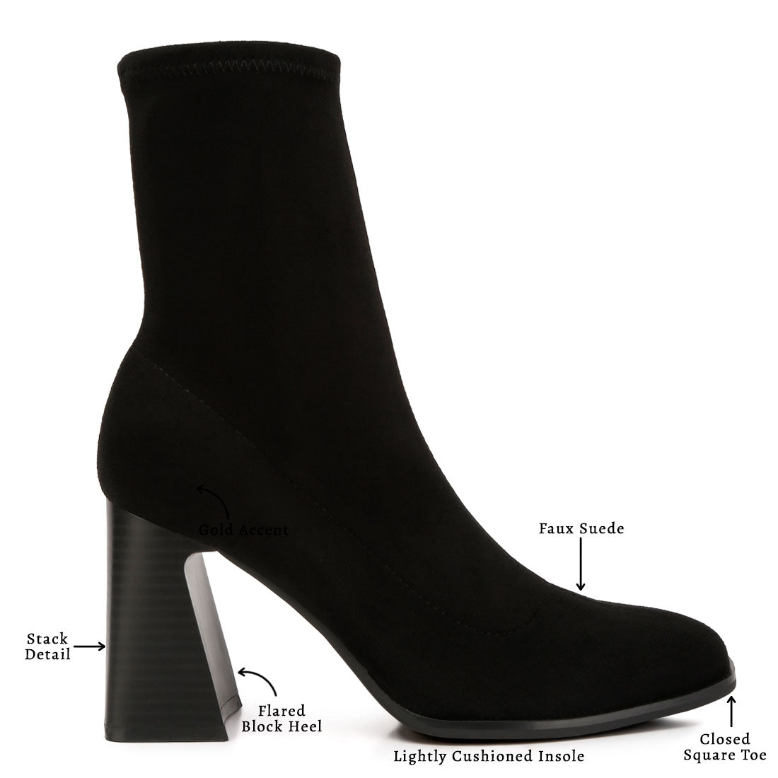 candid flared block heel boots#color_black