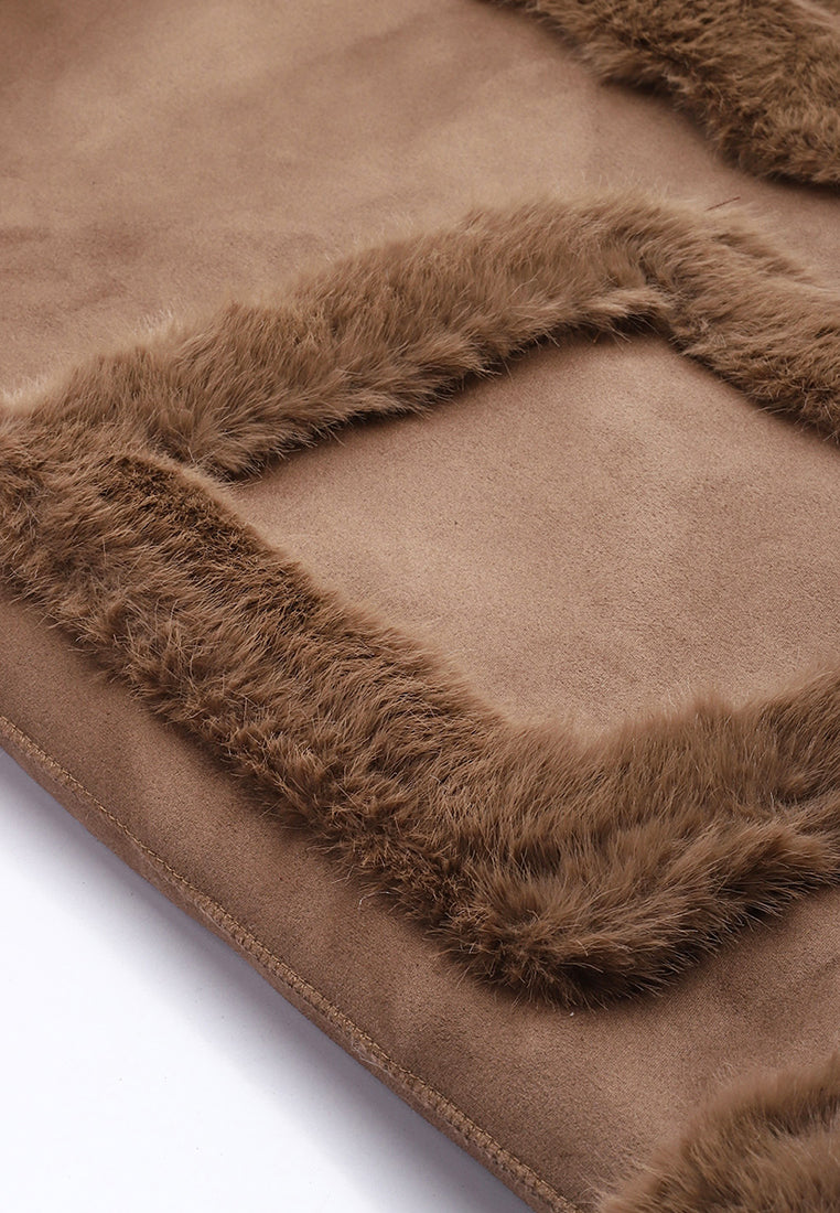 faux fur jacket#color_chocolate