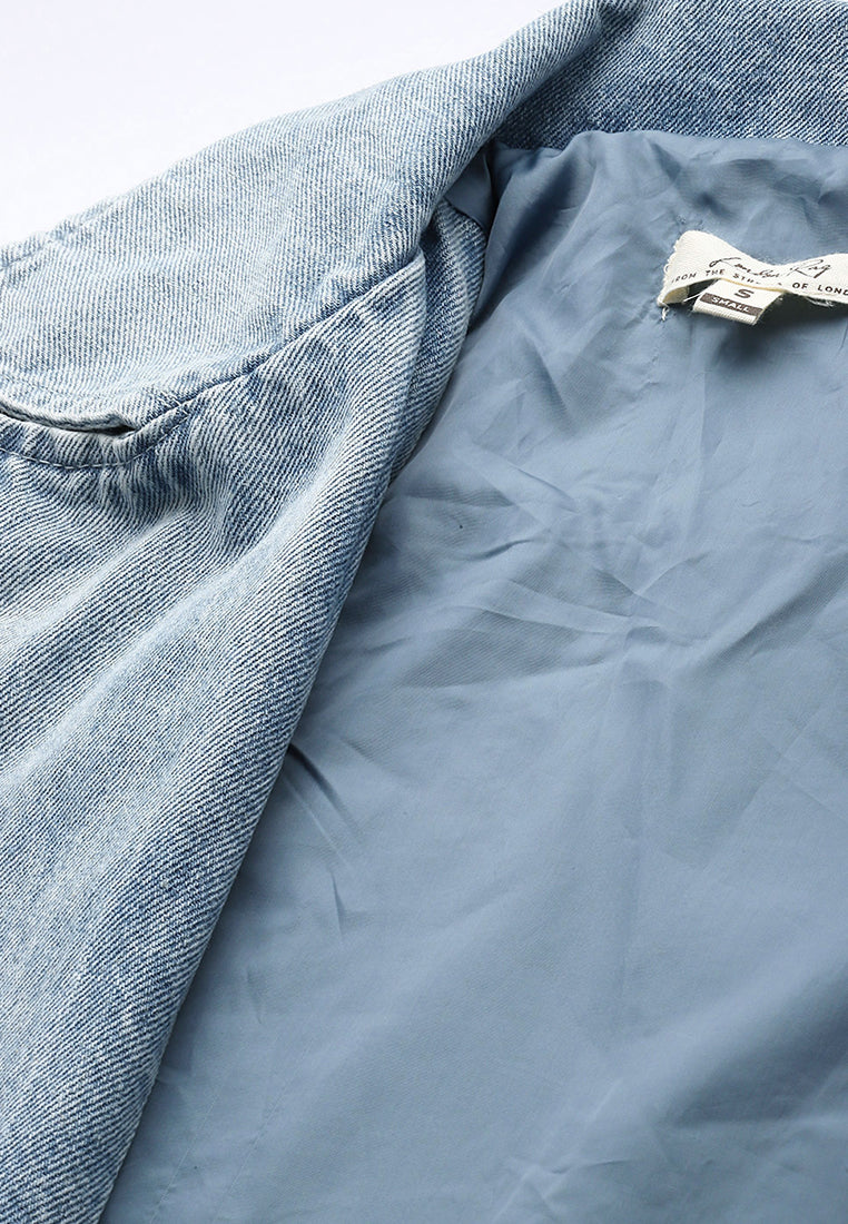 Light Wash Biker Jacket