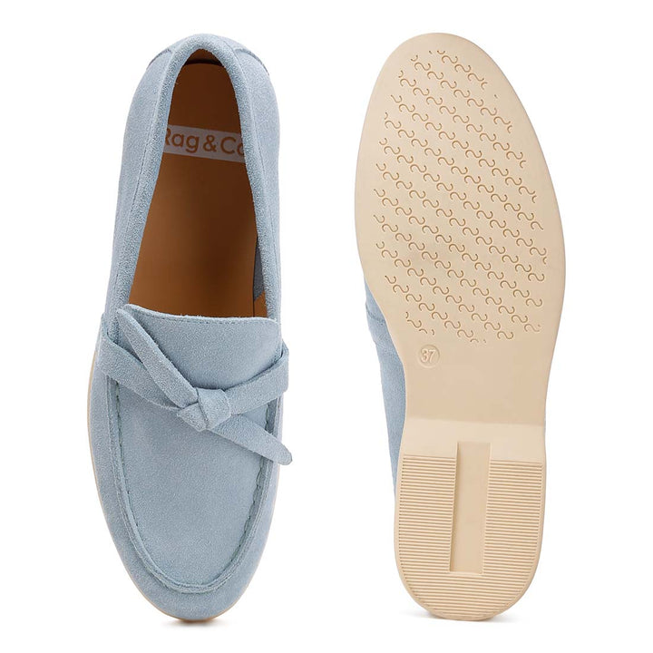 suede knot detailed loafers#color_baby-blue