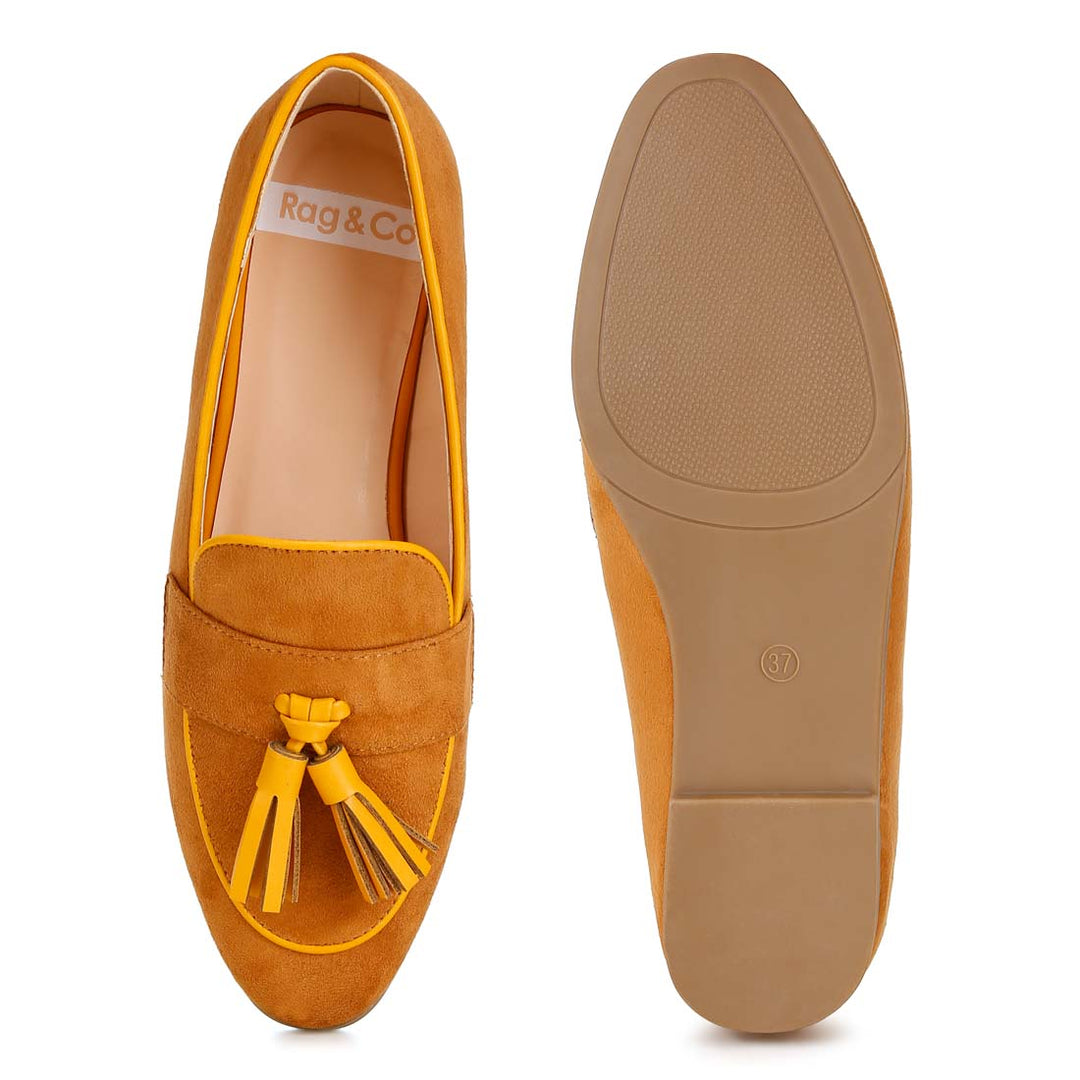 micro suede tassel loafers
#color_tan