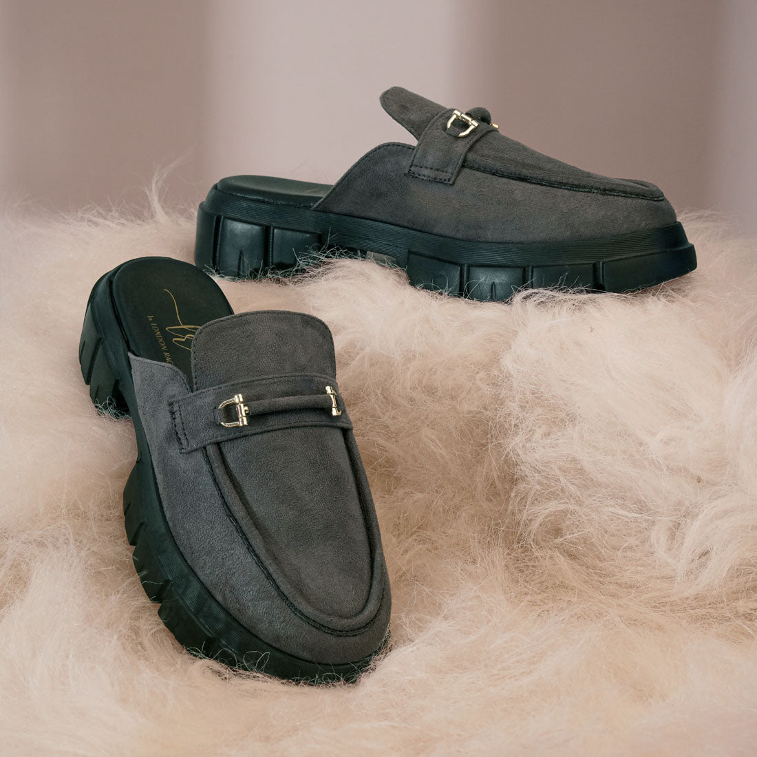 Women Microfiber Penny Strap Mules