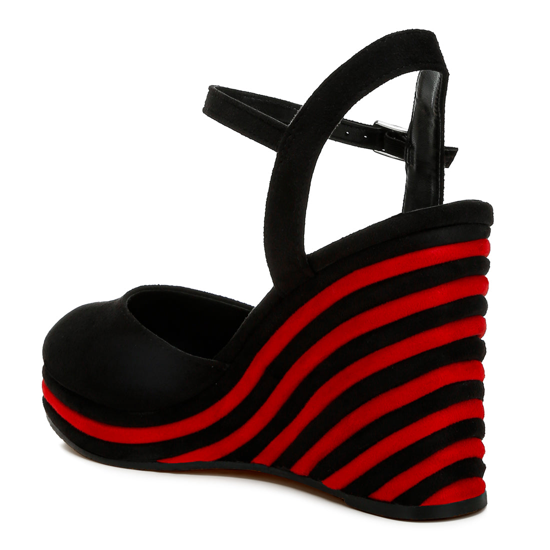dual tone wedge sandals#color_black