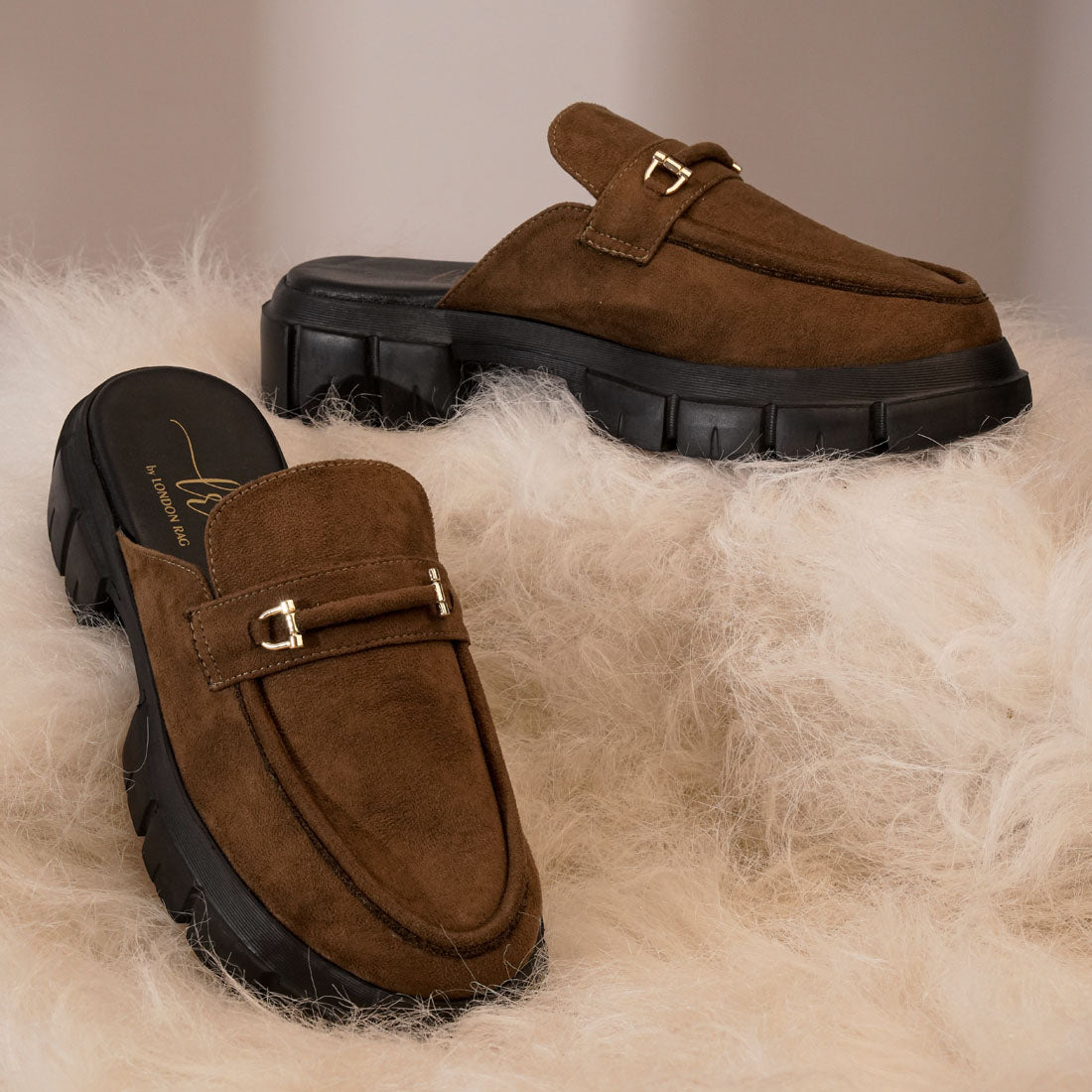 Women Microfiber Penny Strap Mules