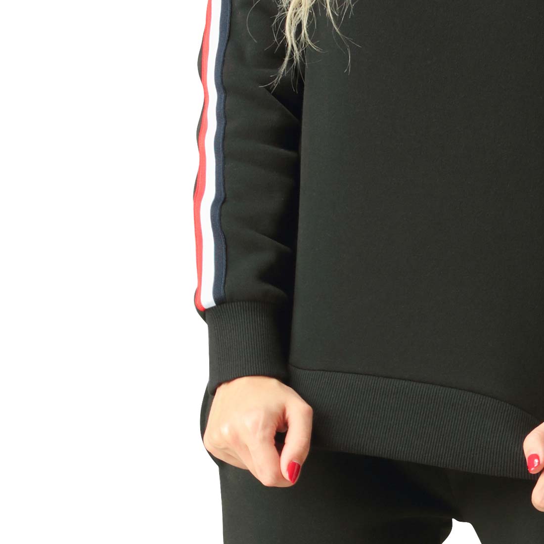 Sleeve Tape Black Hoodie
