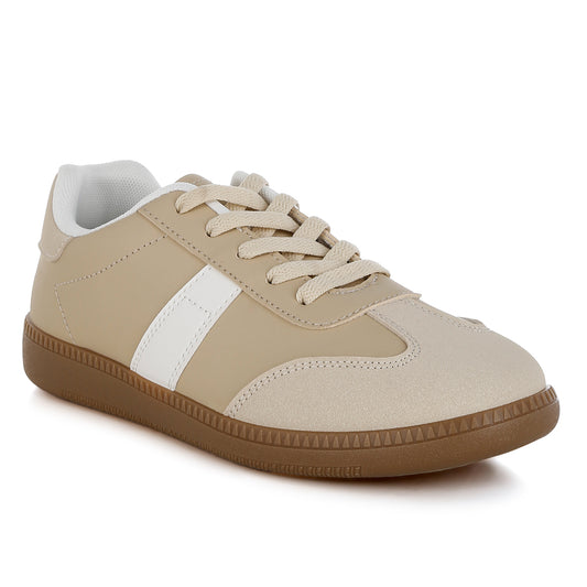 classic lace-up flatform sneaker#color_beige