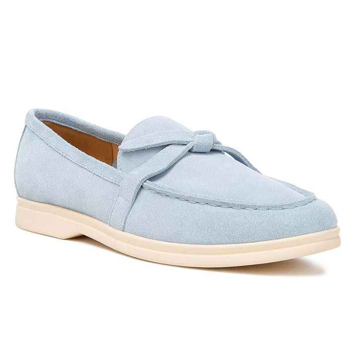 suede knot detailed loafers#color_baby-blue