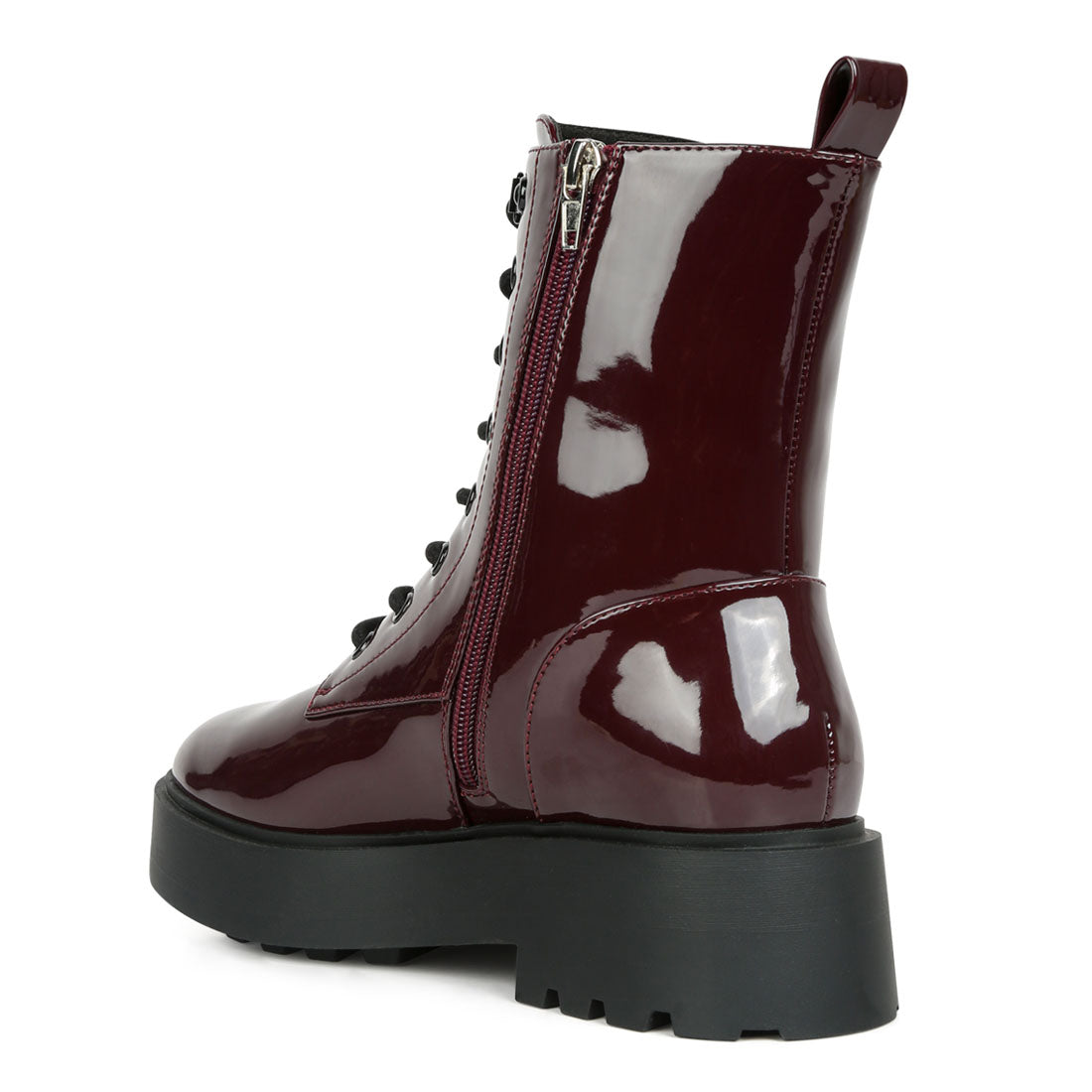 molsh ankle biker boots#color_burgundy