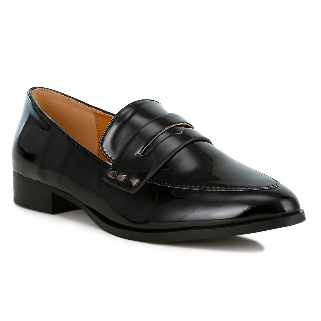 patent pleather penny 
loafers#color_black