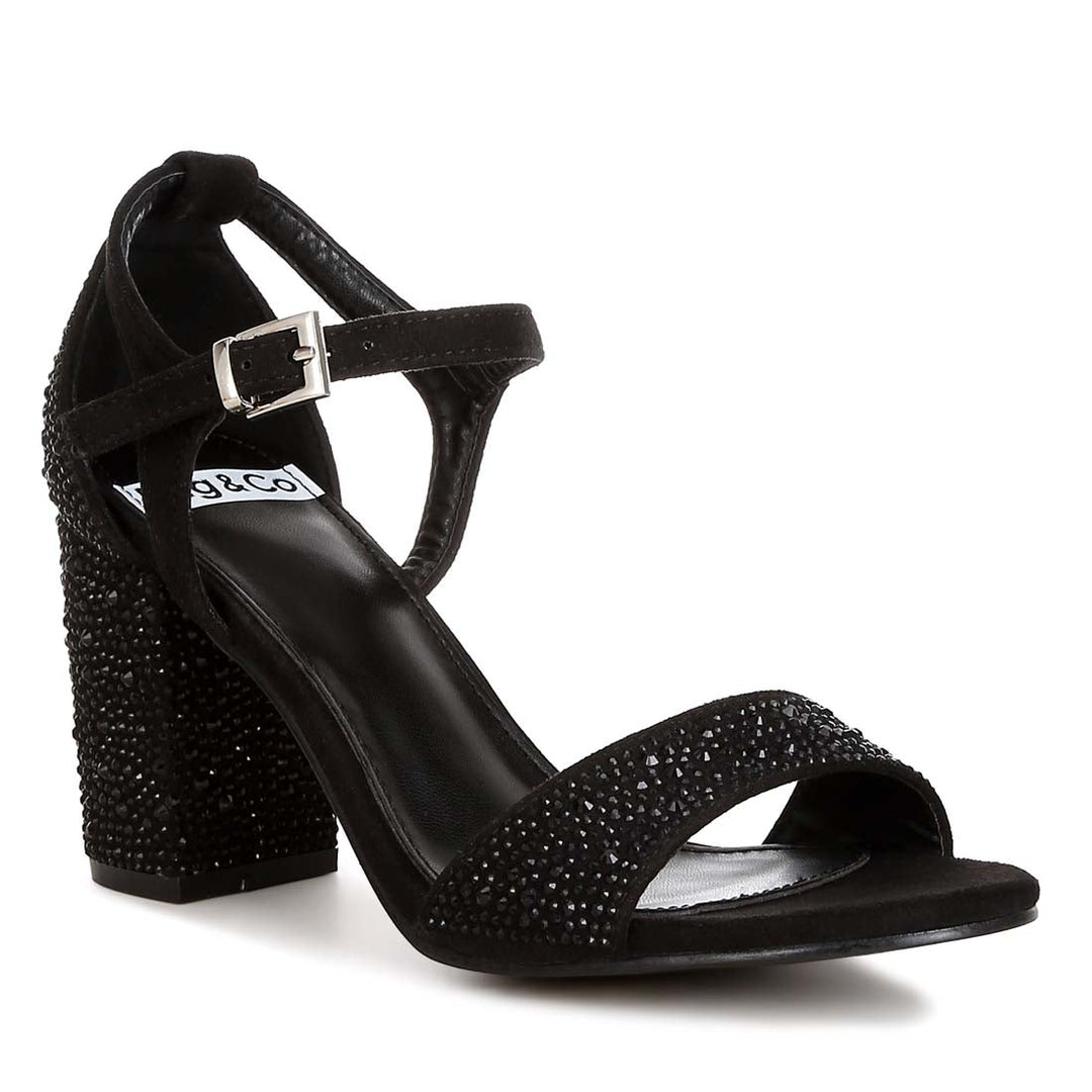 rhinestones embellished sandals#color_black