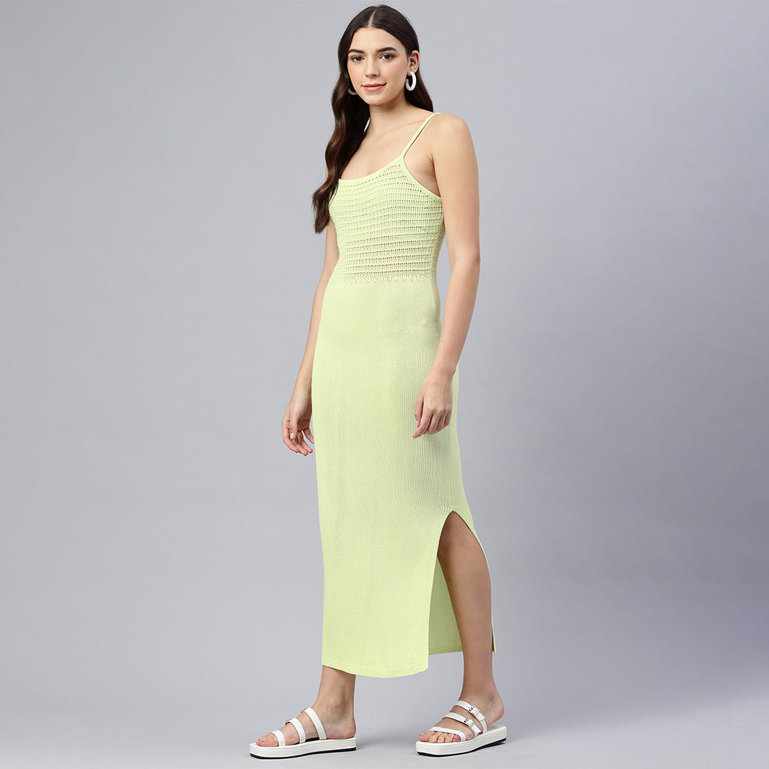 straight side slit dress#color_washed-lime