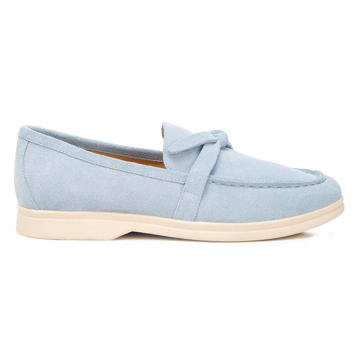 suede knot detailed loafers#color_baby-blue