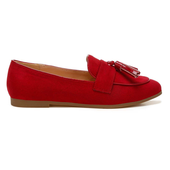 micro suede tassel loafers
#color_red