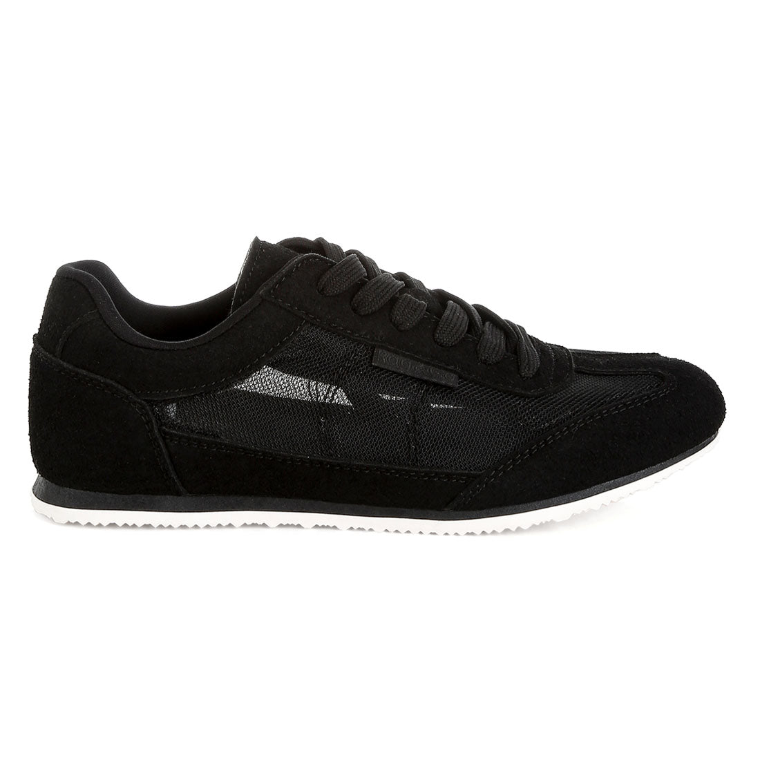 microfiber & mesh sneakers#color_black