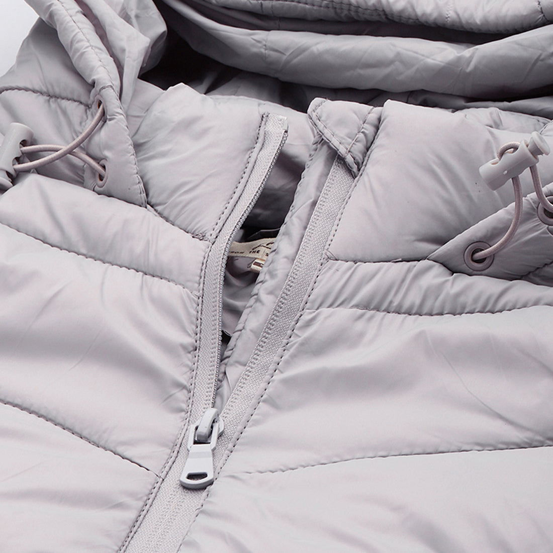 cropped down hooded jacket#color_grey