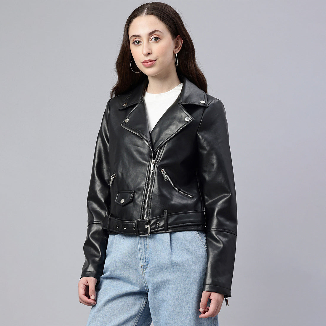 Belted Biker Jacket