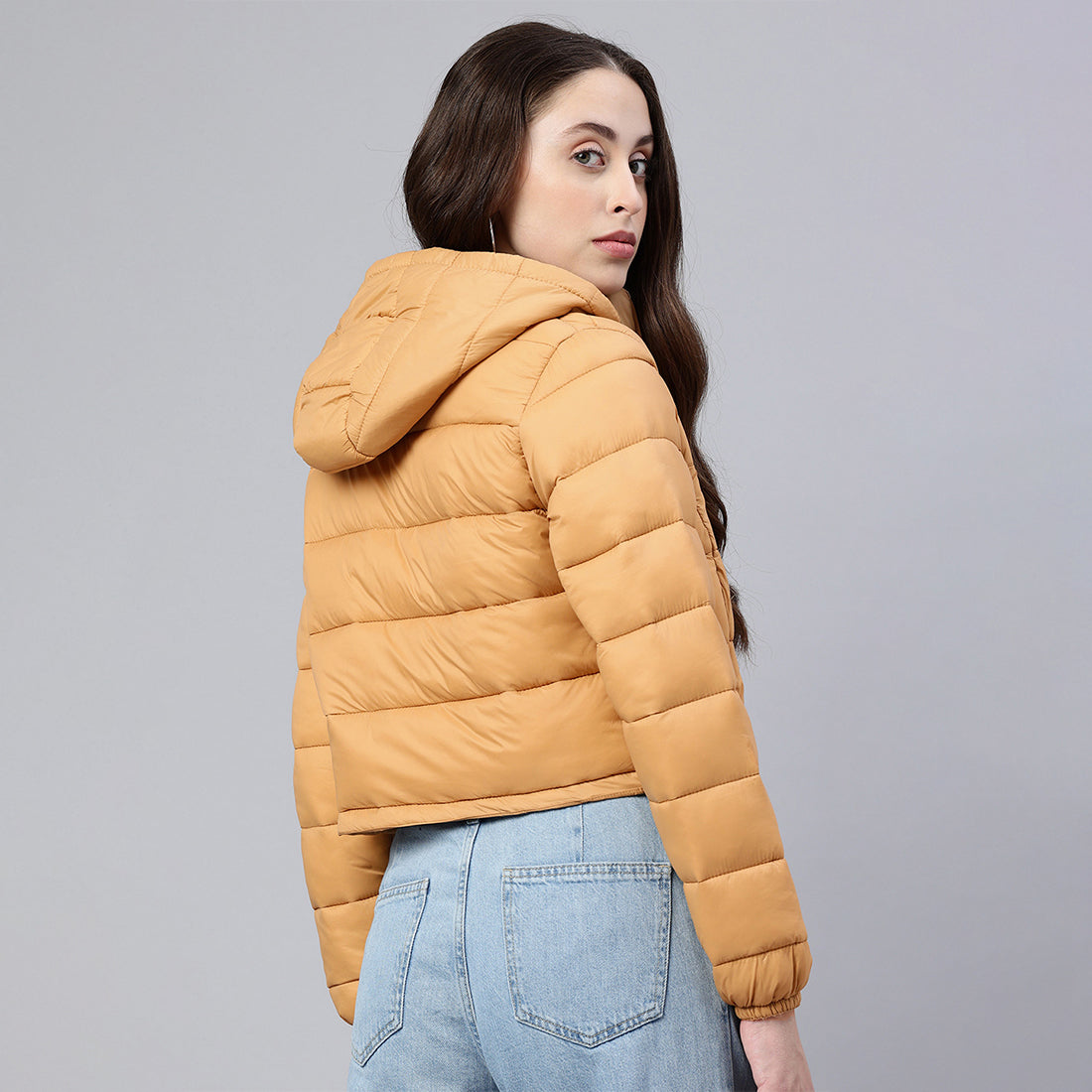 cropped hooded jacket#color_taupe