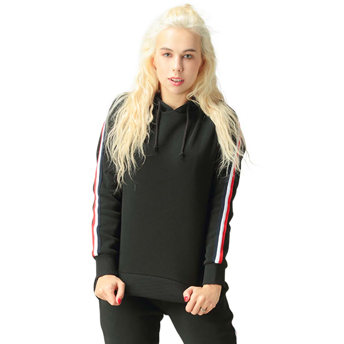 Sleeve Tape Black Hoodie