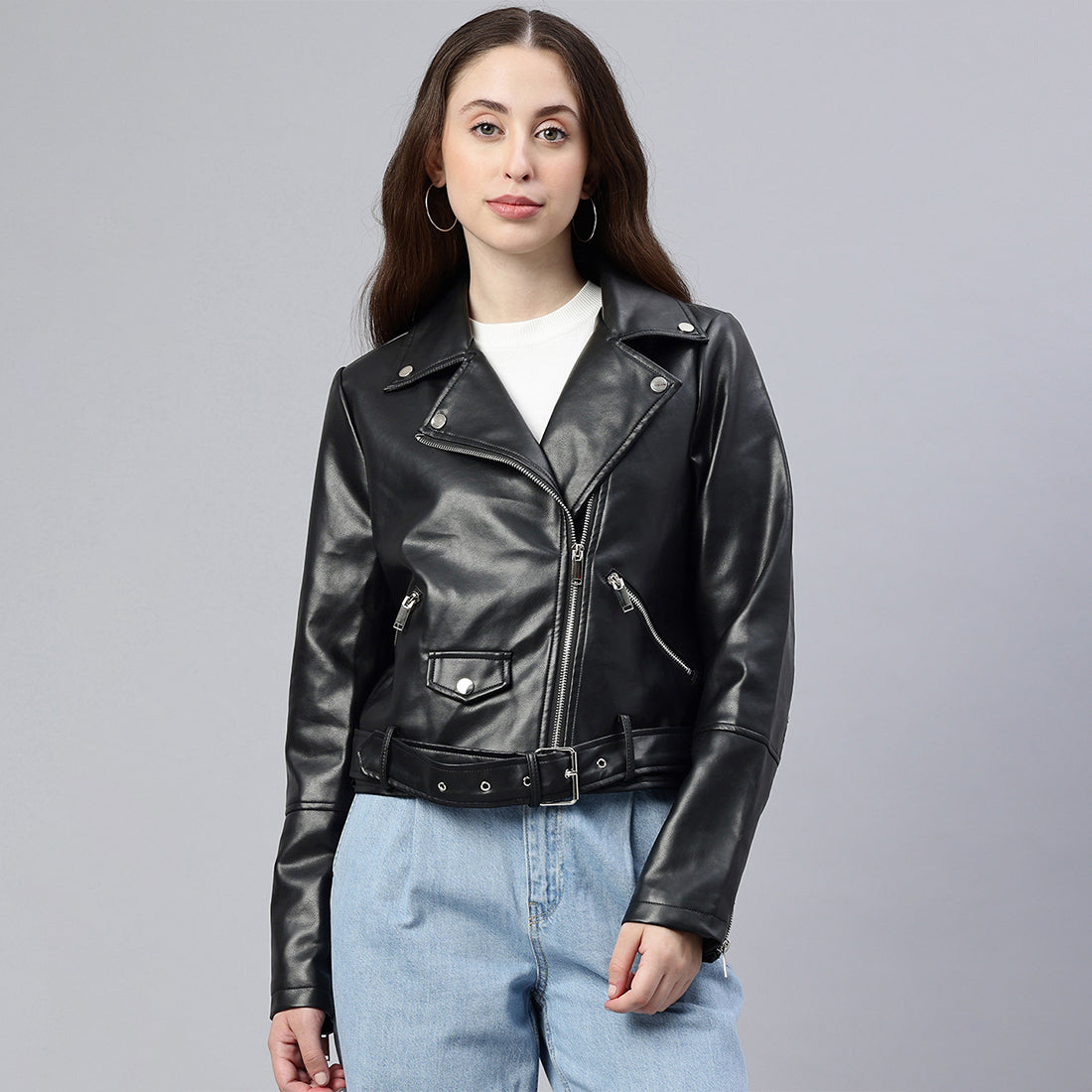 Belted Biker Jacket