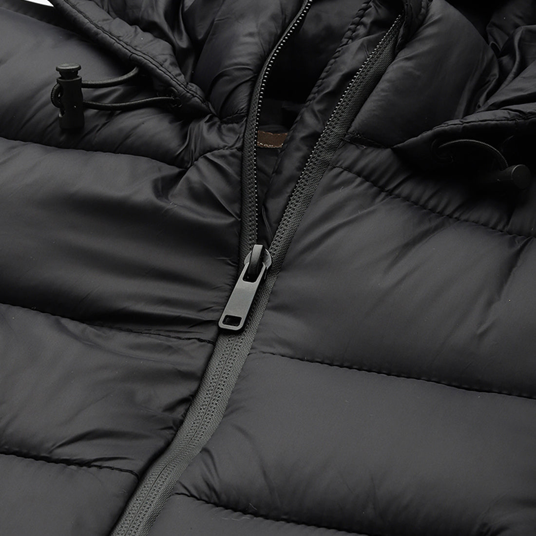 cropped down hooded jacket#color_black