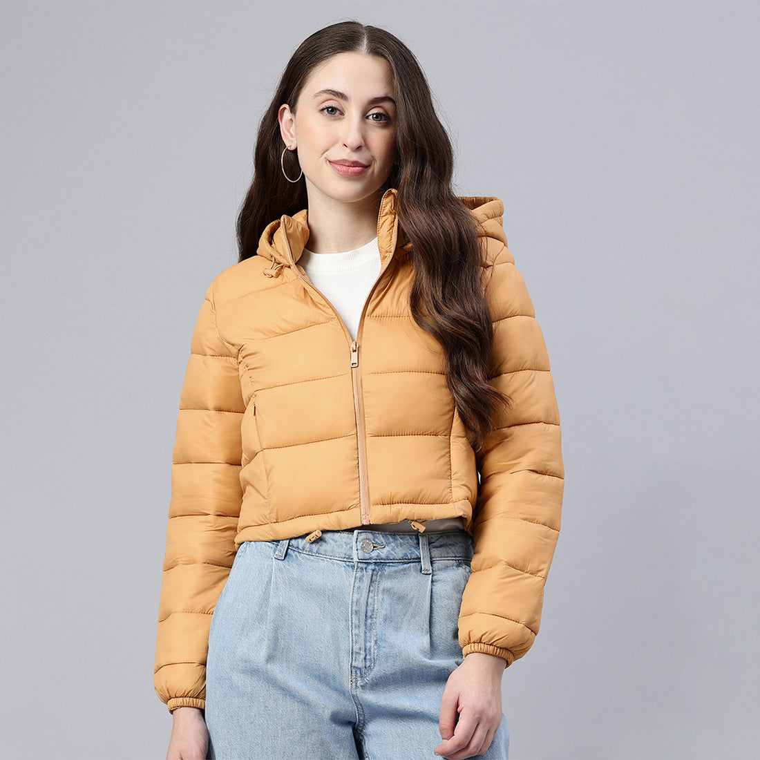 cropped hooded jacket#color_taupe