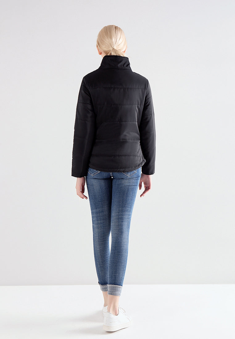 Black High Neck Puffer Jacket