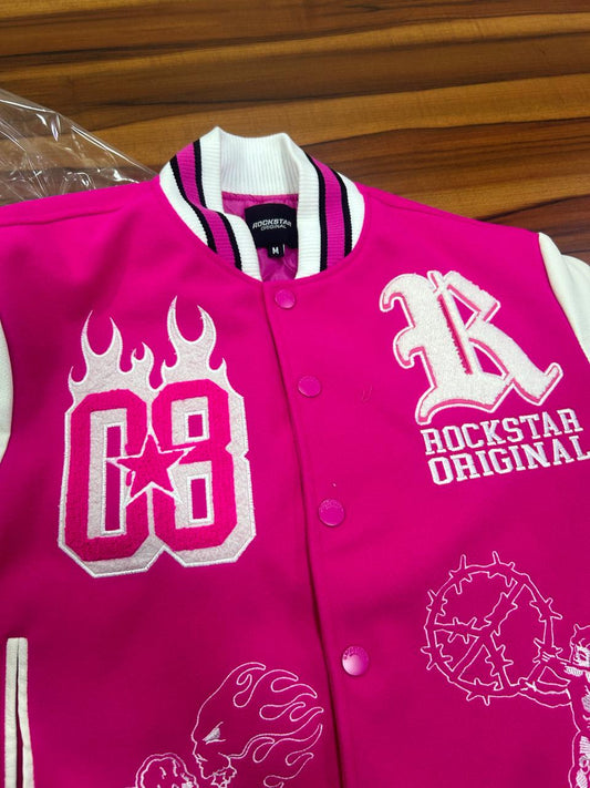 pink white puffer jacket#color_pink-white