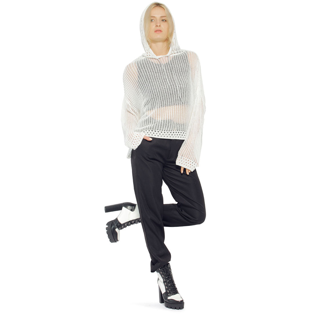 knitted hoodie#color_white