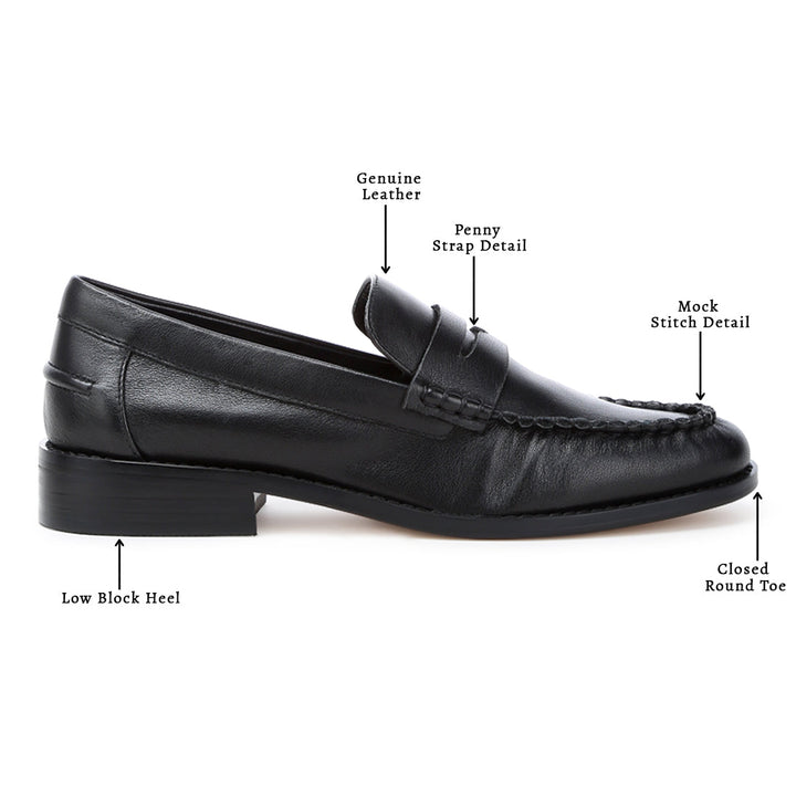 genuine leather loafers#color_black