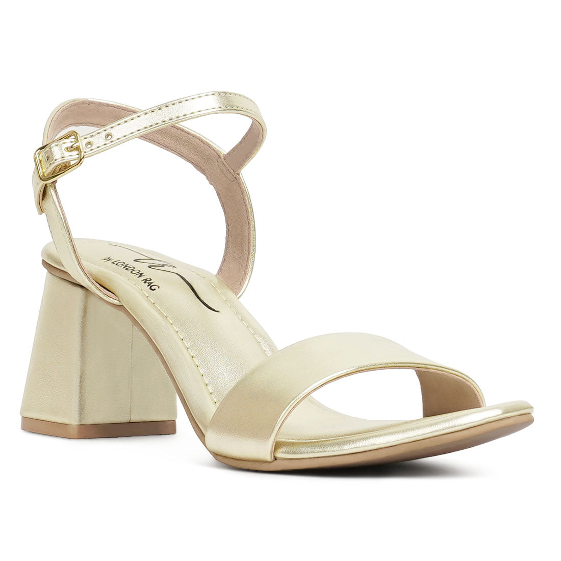 london rag women metallic faux leather sandals#color_gold